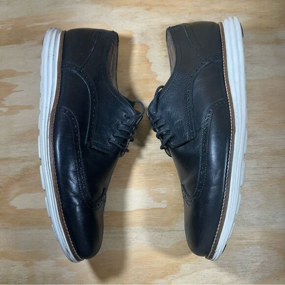Cole Haan Black and White Oxfords with Brogue Design Men’s Size 12 - Picture 2 of 7